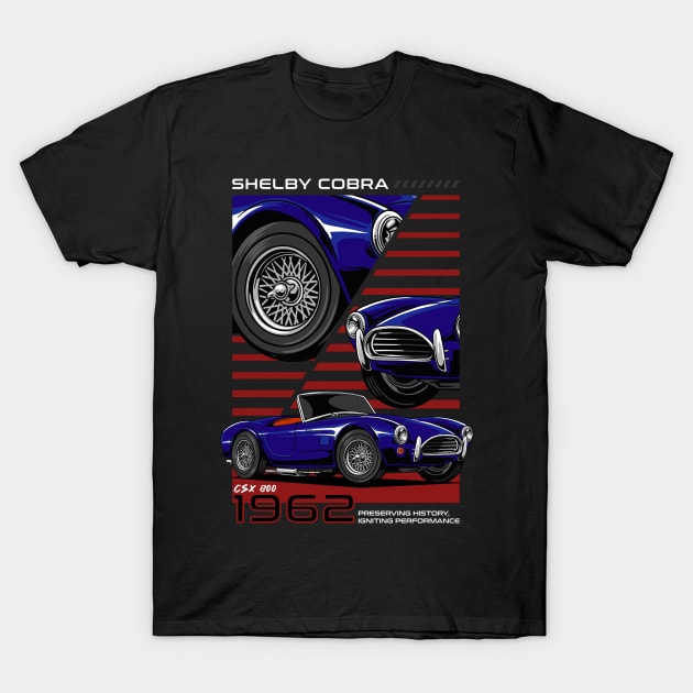 1962 Shelby Cobra Car T-Shirt by milatees